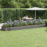 Lit surélevé de jardin Acier enduit de poudre 523x140x36cm gris