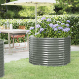 Lit surélevé de jardin Acier enduit de poudre 100x100x68cm gris