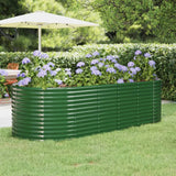 Lit surélevé de jardin Acier enduit de poudre 249x100x68cm Vert