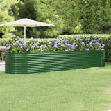 Lit surélevé de jardin Acier enduit de poudre 396x100x68cm Vert