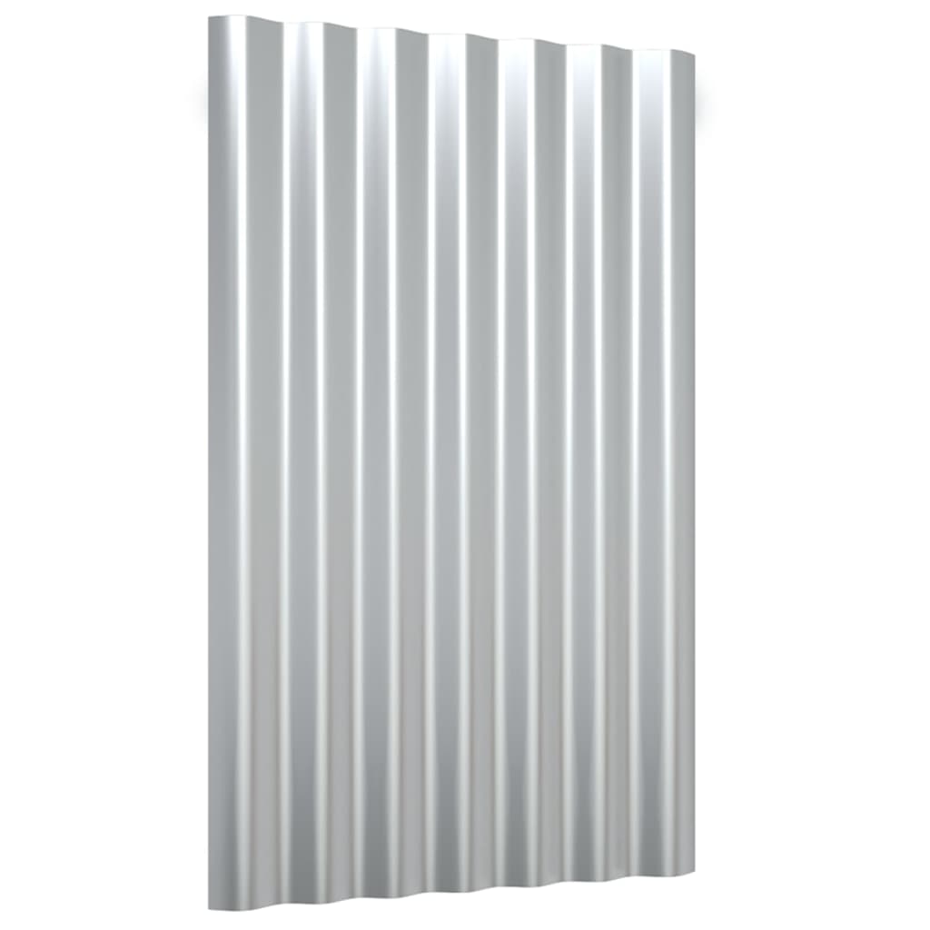 Dachpaneele 36 Stk. Pulverbeschichteter Stahl Silber 60x36 cm