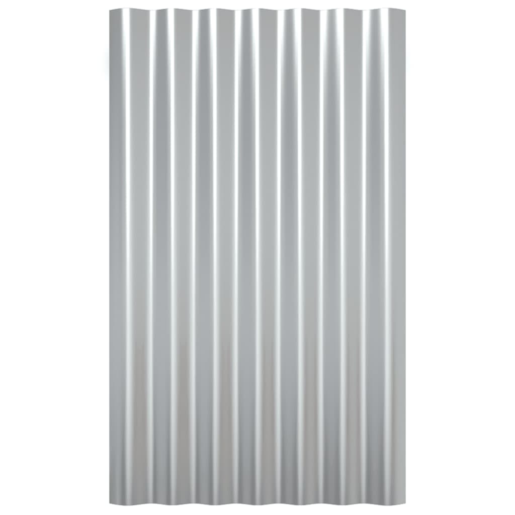 Dachpaneele 36 Stk. Pulverbeschichteter Stahl Silber 60x36 cm