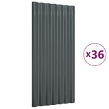 Panneaux de toiture 36 pcs Acier Anthracite 80x36 cm