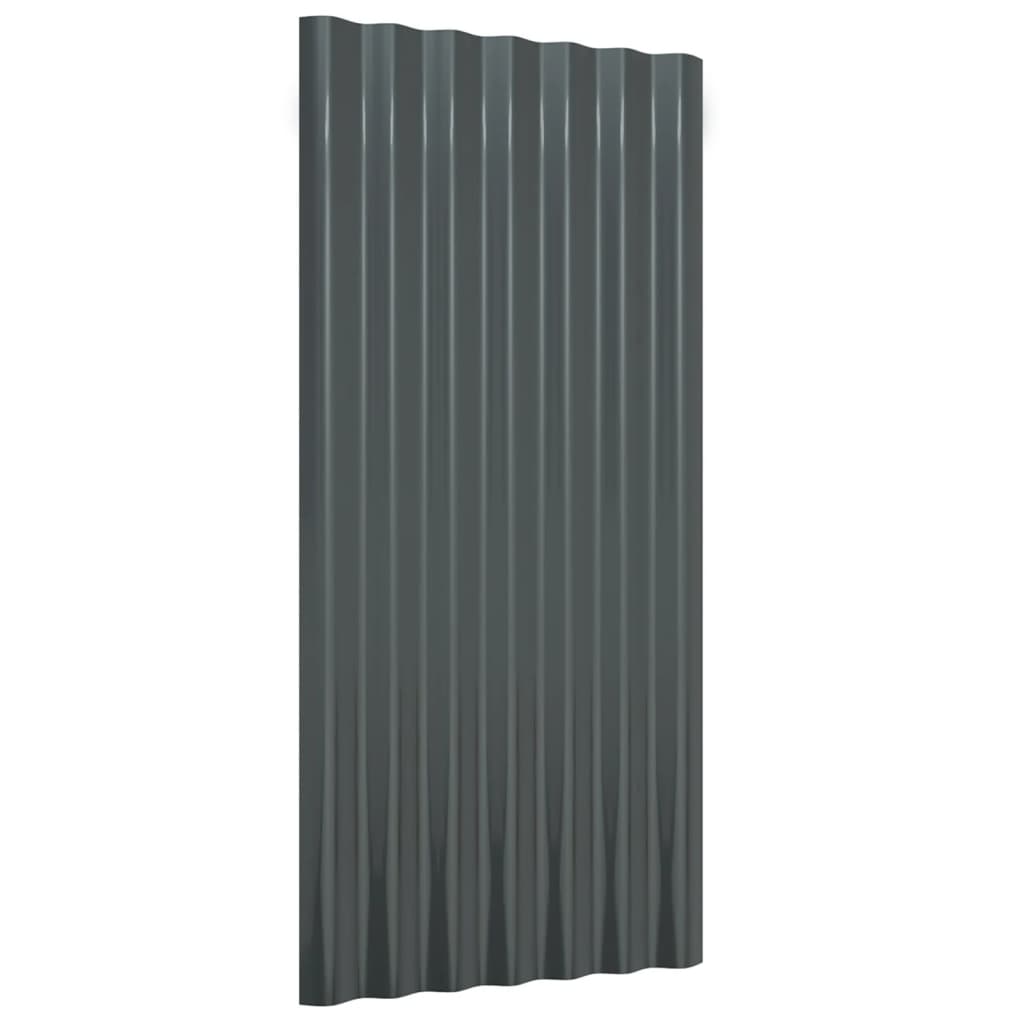 Panneaux de toiture 36 pcs Acier Anthracite 80x36 cm