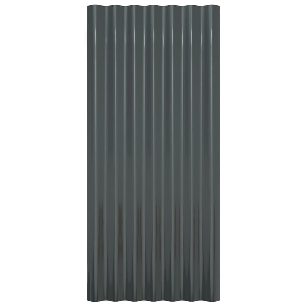 Panneaux de toiture 36 pcs Acier Anthracite 80x36 cm