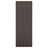 Panneaux de toit 12 pcs Acier enduit de poudre Marron 100x36 cm