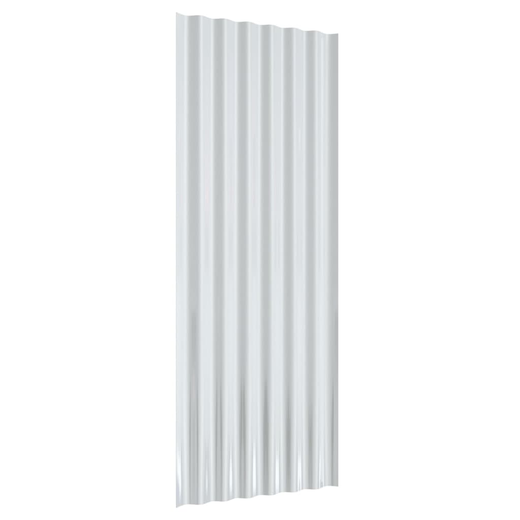 Dachpaneele 12 Stk. Pulverbeschichteter Stahl Silber 100x36cm