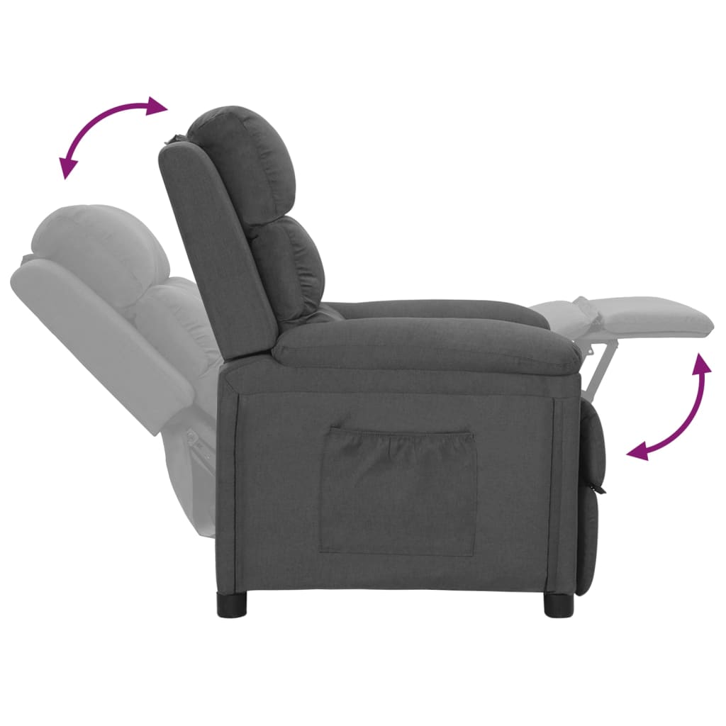 Fauteuil inclinable Gris foncé Tissu