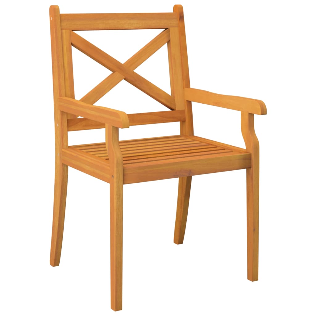 Outdoor Dining Chairs Set of 8 Solid Acacia Wood