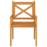 Outdoor Dining Chairs Set of 8 Solid Acacia Wood