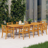 Outdoor Dining Chairs Set of 8 Solid Acacia Wood