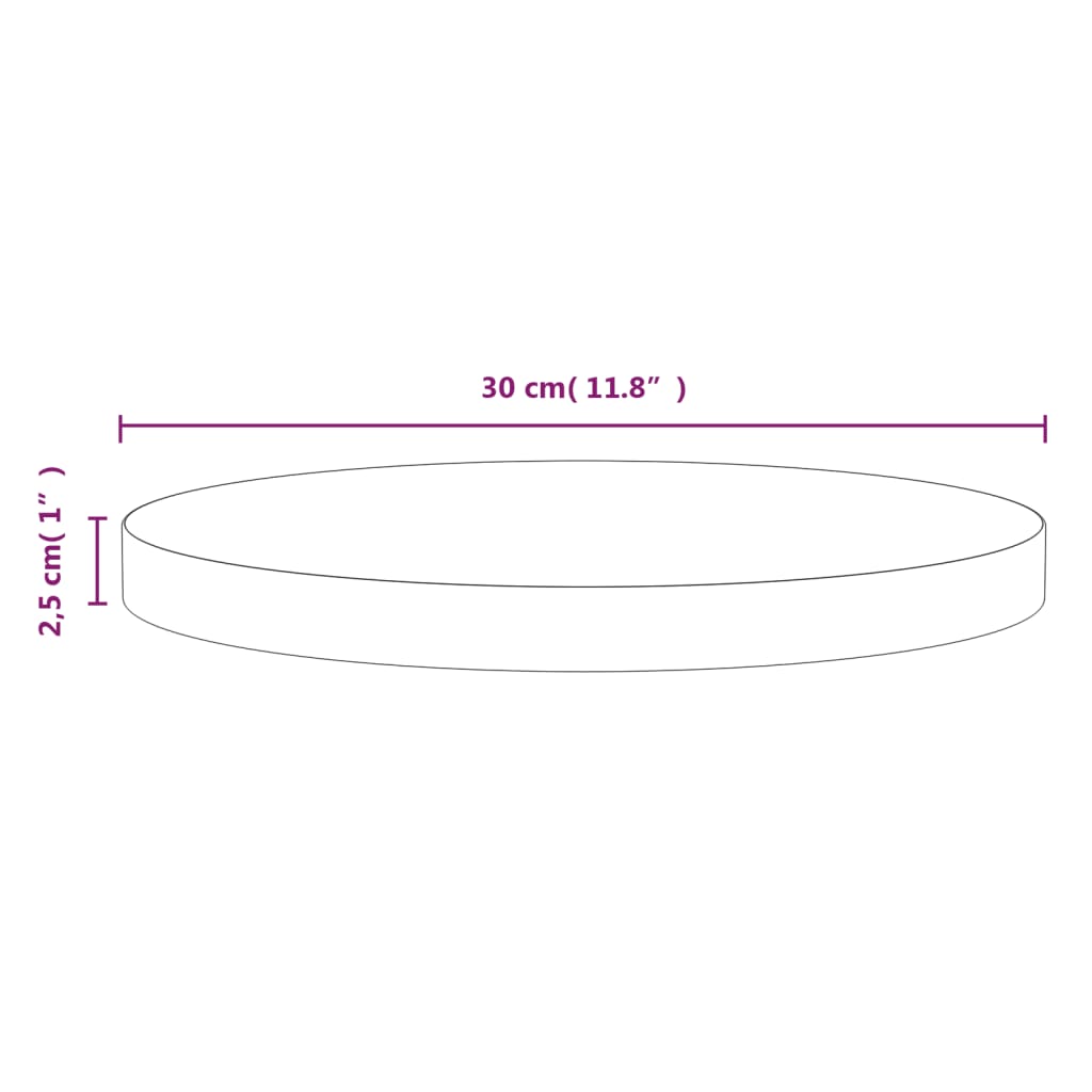 Table top Ø30x2.5 cm Solid pine wood