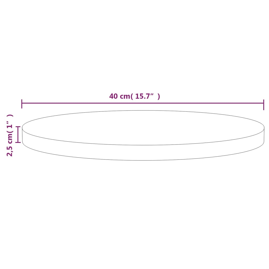 Table top Ø40x2.5 cm Solid pine wood