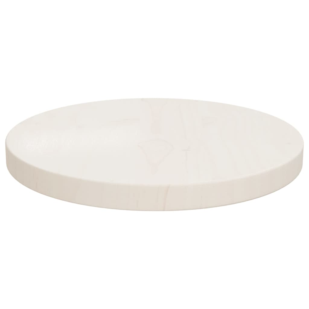 White table top Ø30x2.5 cm Solid pine wood