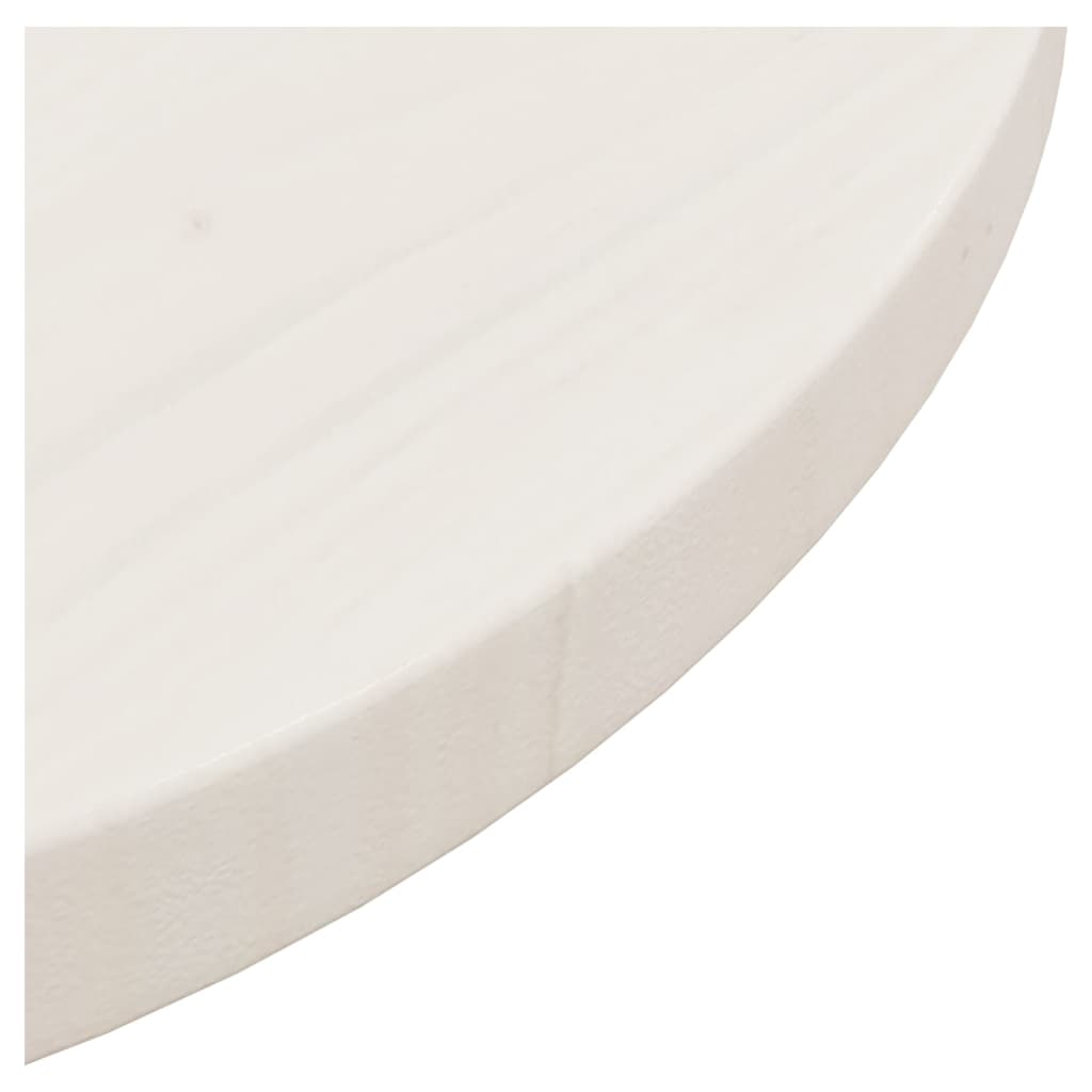 White table top Ø40x2.5 cm Solid pine wood