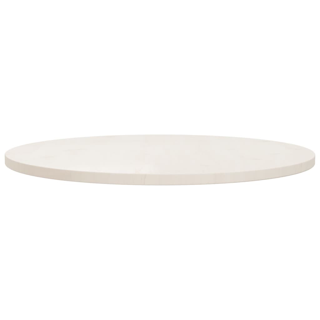 White table top Ø80x2.5 cm Solid pine wood