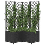 Planter with trellis Black 80x80x136 cm PP