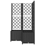 Planter with trellis Black 80x80x136 cm PP