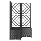 Planter with trellis Black 80x80x136 cm PP