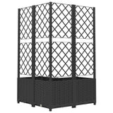 Planter with trellis Black 80x80x136 cm PP