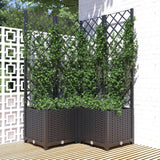 Planter with trellis Black 80x80x136 cm PP