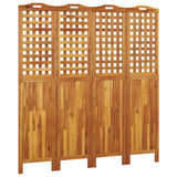 Cloison de séparation 4 panneaux 162x2x180 cm Bois d'acacia