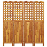 Cloison de séparation 4 panneaux 162x2x180 cm Bois d'acacia