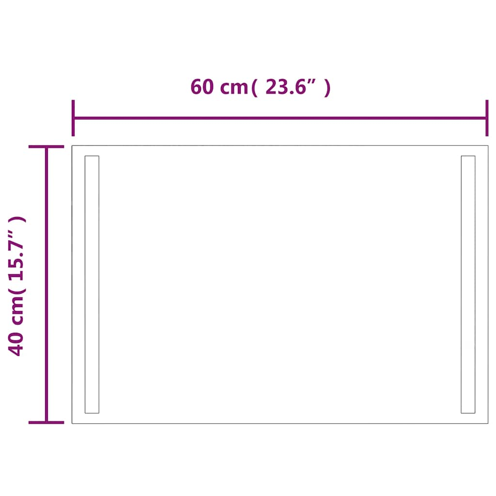 Miroir de salle de bain à LED 60x40 cm