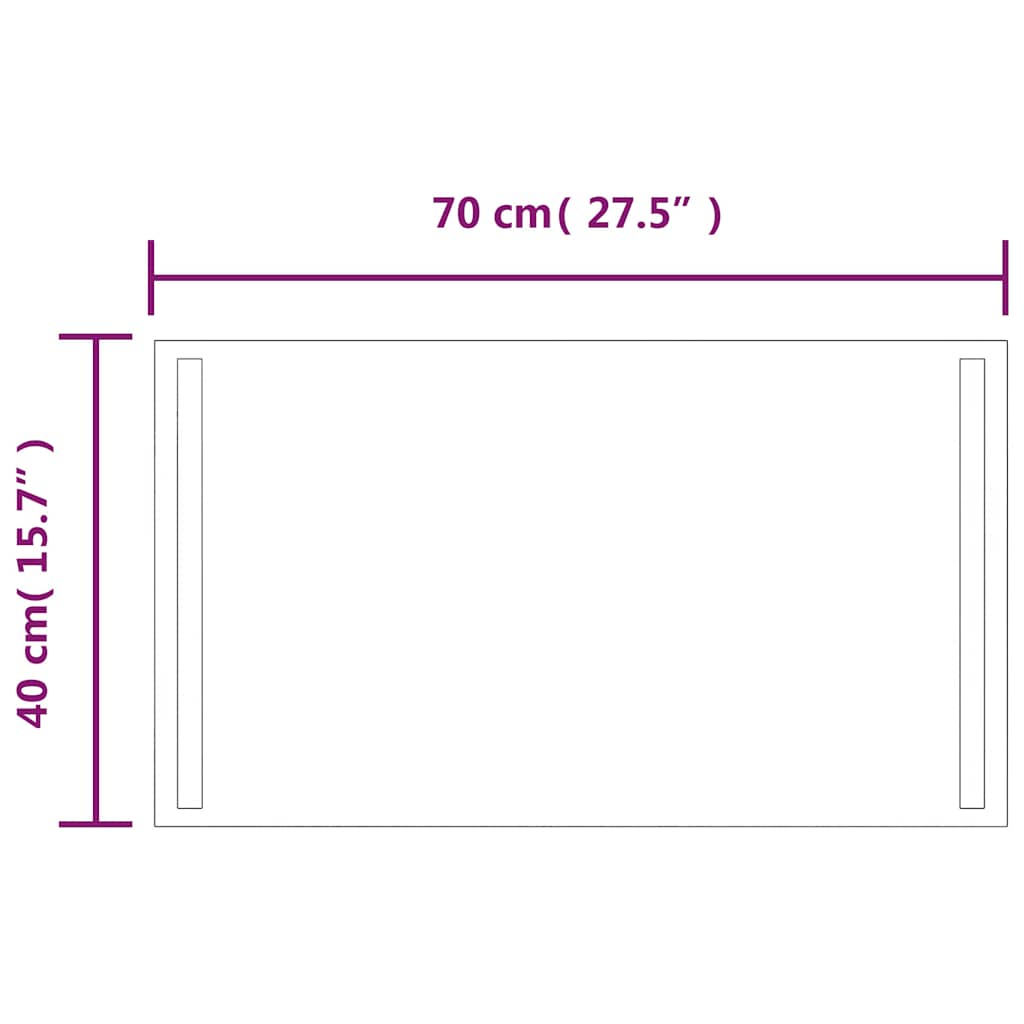 Miroir de salle de bain à LED 70x40 cm