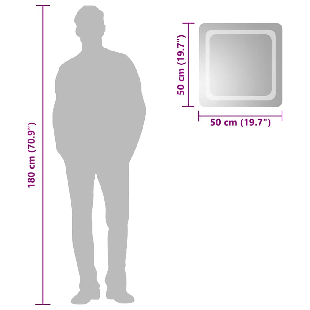 LED-Badezimmerspiegel 50x50 cm
