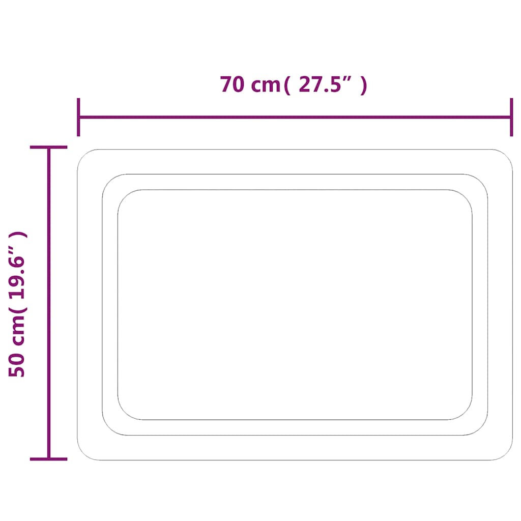 Miroir de salle de bain à LED 70x50 cm