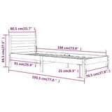 Bed frame without mattress 75x190 cm