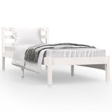 Bed frame without mattress 75x190 cm white