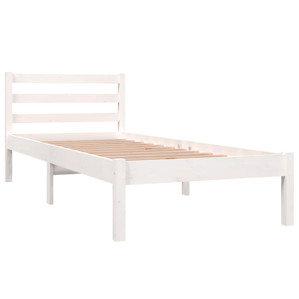 Bed frame without mattress 75x190 cm white