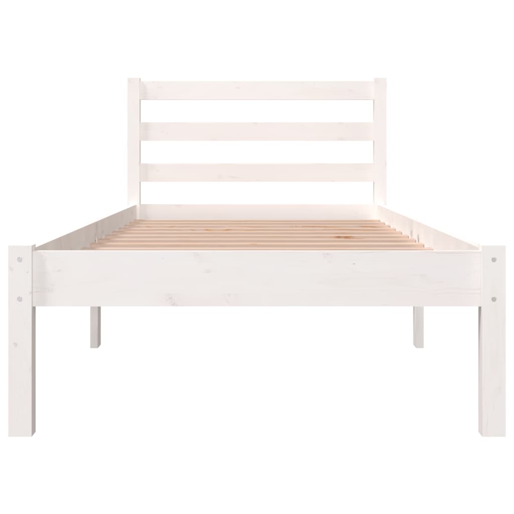 Bed frame without mattress 75x190 cm white