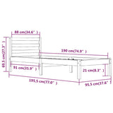 Cadre de lit sans matelas 90x190 cm