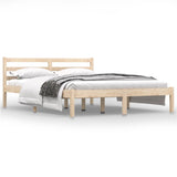 Bed frame without mattress solid pine wood 140x190 cm