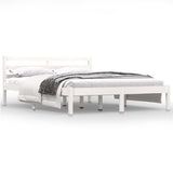 Bed frame without mattress solid pine wood 140x190 cm white