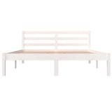 Bed frame without mattress solid pine wood 140x190 cm white