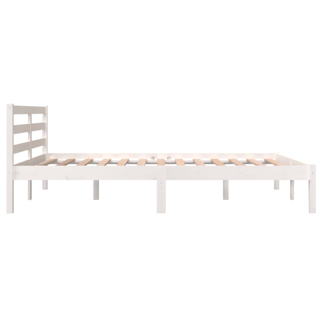 Bed frame without mattress solid pine wood 140x190 cm white