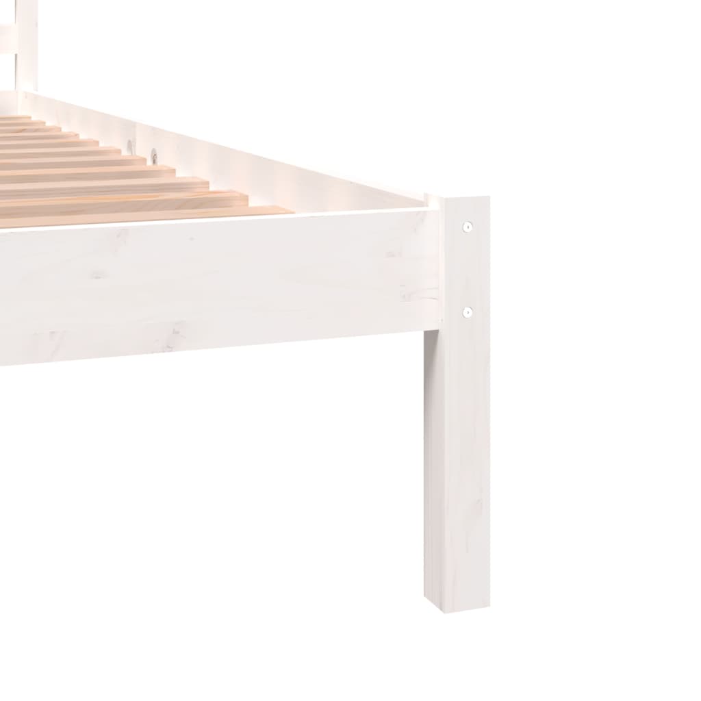 Bed frame without mattress solid pine wood 140x190 cm white