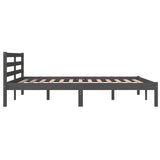 Bed frame without mattress solid pine wood gray 140x190 cm