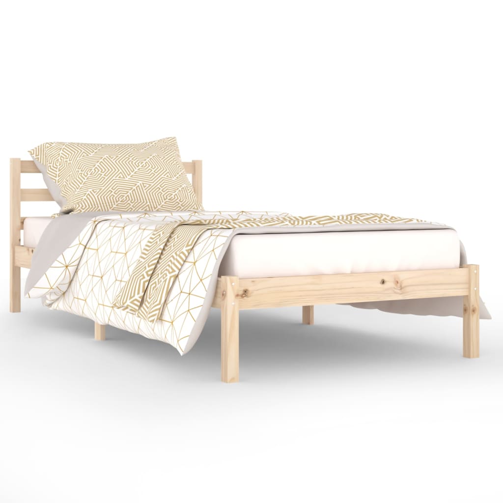 Bed frame without mattress solid pine wood 90x200 cm