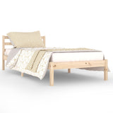 Bed frame without mattress solid pine wood 90x200 cm