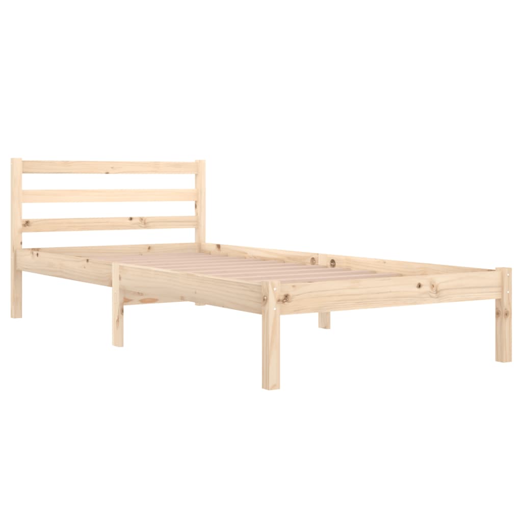 Bed frame without mattress solid pine wood 90x200 cm