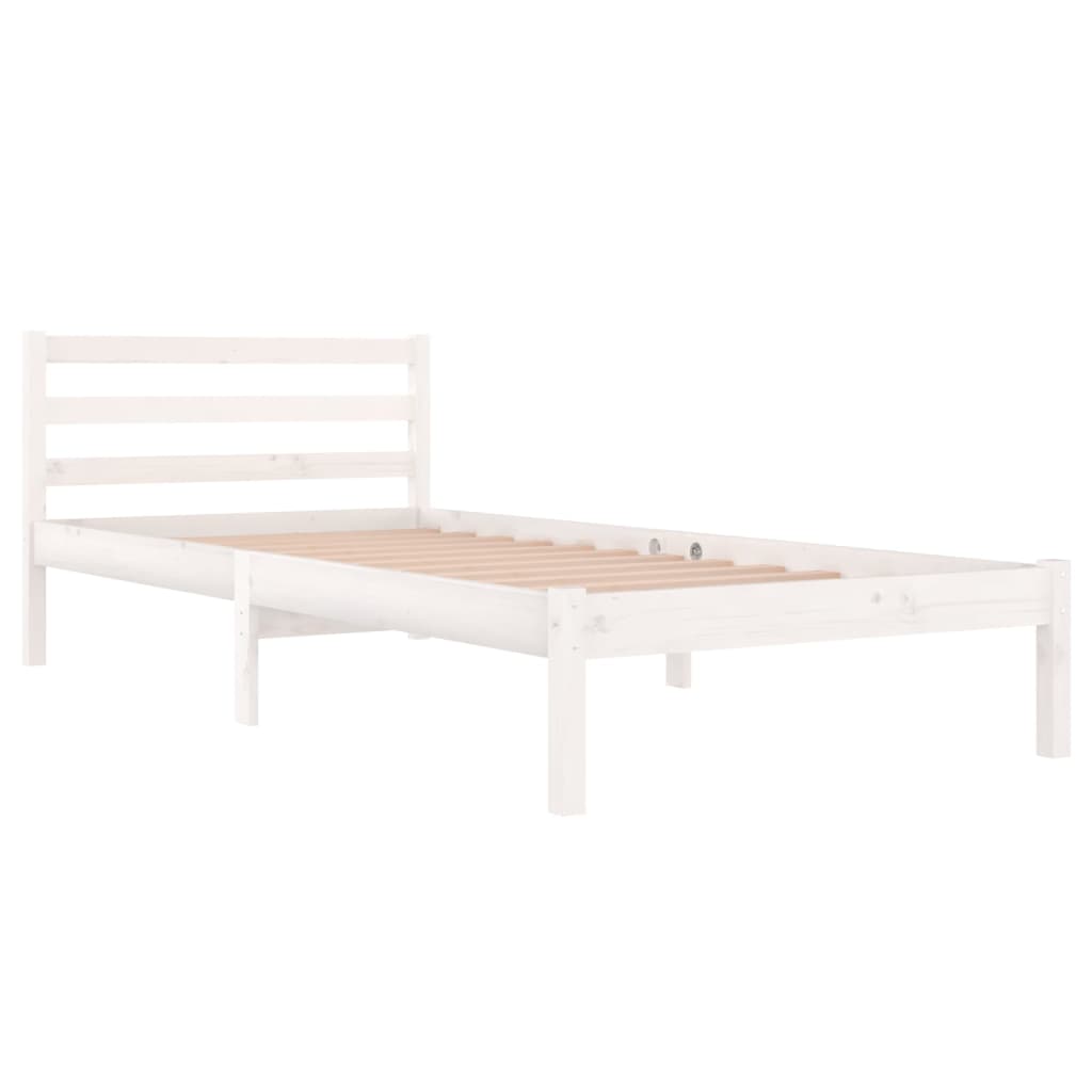 Bed frame without mattress solid pine wood 90x200 cm white