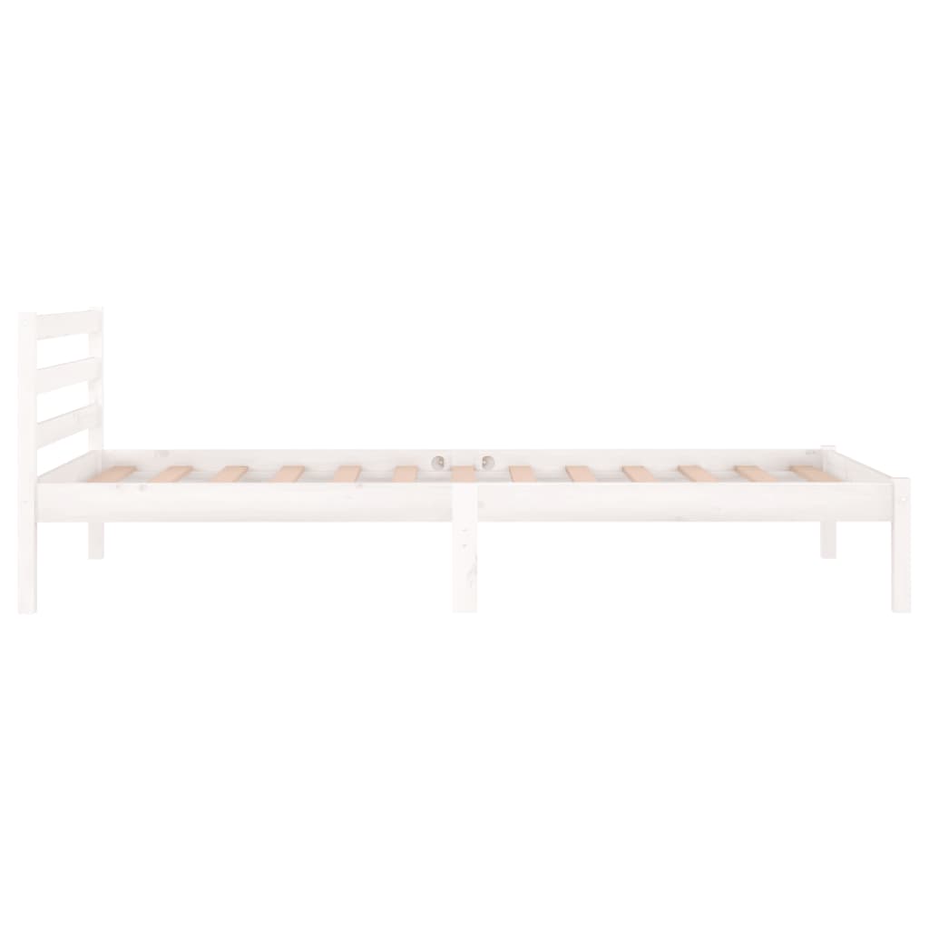 Cadre de lit sans matelas bois de pin massif 90x200 cm blanc