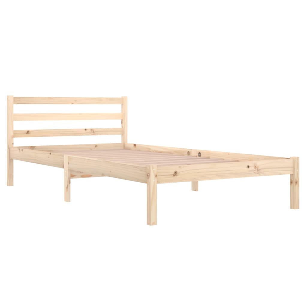 Bed frame without mattress solid pine wood 100x200 cm