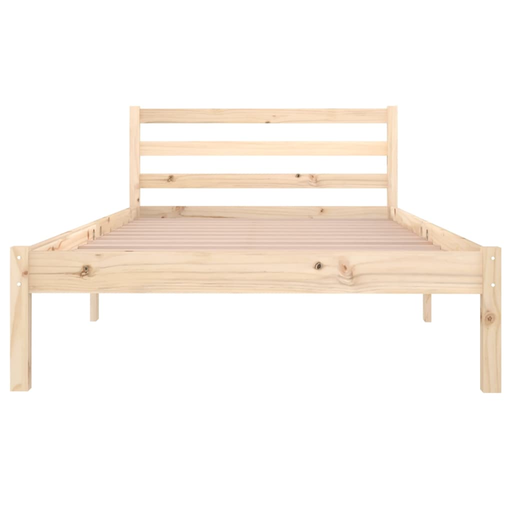 Bed frame without mattress solid pine wood 100x200 cm