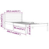 Bed frame without mattress solid pine wood 100x200 cm